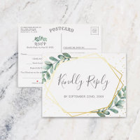Eucalyptus Geometrische Huwelijks RSVP Werkelijk