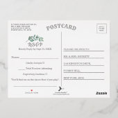Eucalyptus Geometrische Huwelijks-RSVP Werkelijk Folie Uitnodiging Briefkaart (Achterkant)