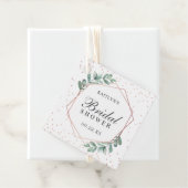 Eucalyptus Geometrische Roze Gouden Folie Bruidsfe Bedankjes Labels (In situ)