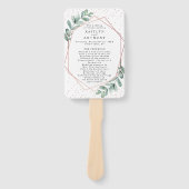 Eucalyptus Geometrische Roze Gouden Folie Bruiloft Handwaaier (Voorkant)