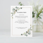 eucalyptus geometrische trouwgegevens informatiekaartje (Staand voorkant)