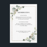 eucalyptus geometrische trouwgegevens informatiekaartje<br><div class="desc">waterverf eucalyptusfoliage en een geometrisch lijst. Deze kaart is voor trouwinformatie zoals huisvesting,  aanwijzingen,  en andere details u uw gasten kunt willen om het weten.</div>