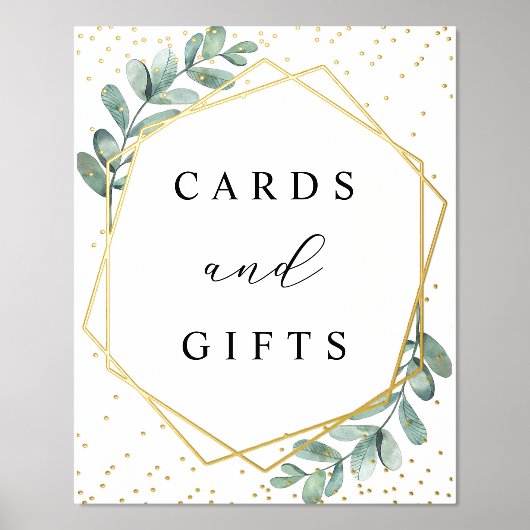 Eucalyptus Geometrische trouwkaarten & cadeaus Ech Folie Afdrukken (Voorkant)