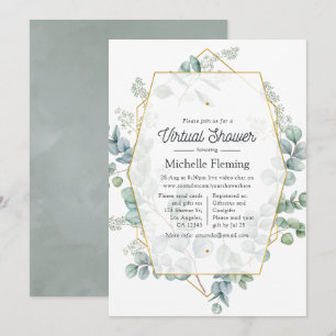 Eucalyptus Geometrische Virtuele Baby Shower Kaart
