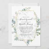 Eucalyptus Geometrische Virtuele Baby Shower per P Kaart (Voorkant)