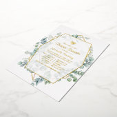 Eucalyptus Geometrische Virtuele Douche per Post Folie Uitnodiging (Gedraaid)