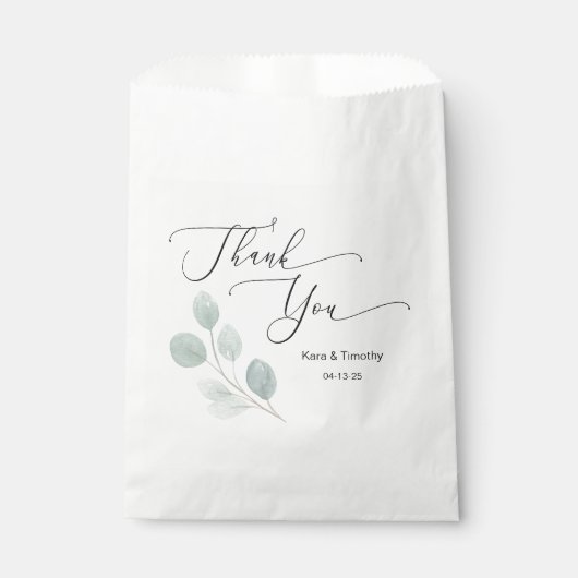 Eucalyptus gepersonaliseerde gunstzak bedankzakje (Voorkant)