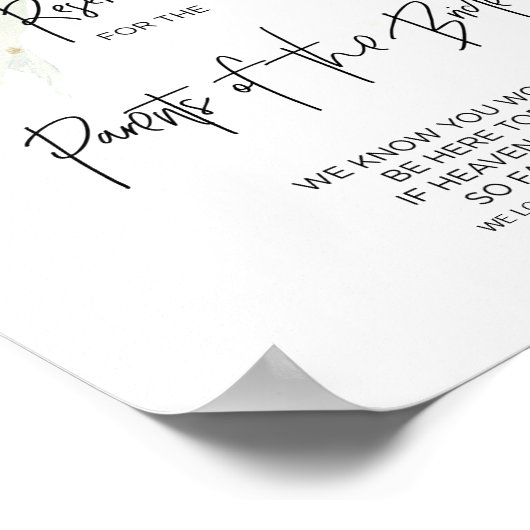 Eucalyptus Gereserveerde Ouders van de Bruid Achte Poster (Hoek)