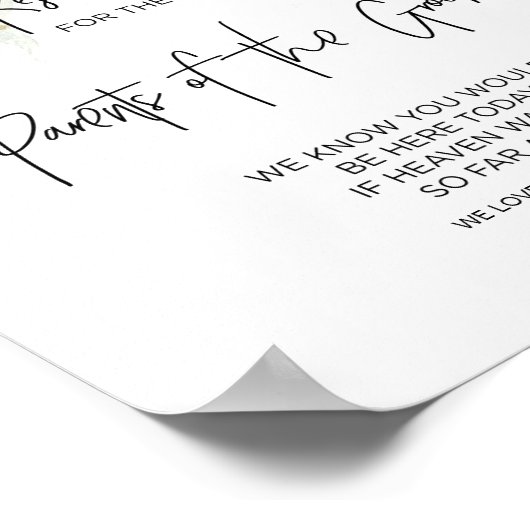 Eucalyptus Gereserveerde Ouders van de Bruidegom A Poster (Hoek)