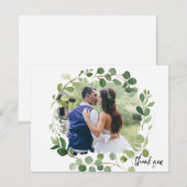 Eucalyptus geschilderd foto bruiloft dank u kaart (Voorkant / Achterkant)