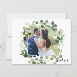 Eucalyptus Geschilderde Foto Huwelijk Bedankkaart RSVP Kaartje