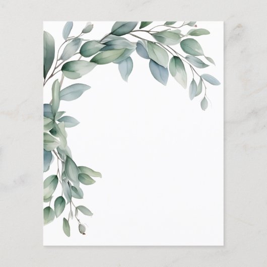 Eucalyptus Geslacht Neutraal Baby Douche Uitnodigi (Achterkant)