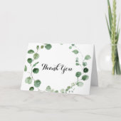 Eucalyptus gevouwen bruiloft dank u kaart (Voorkant)