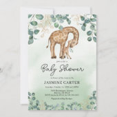 Eucalyptus Giraffe Baby Shower Uitnodiging (Voorkant)