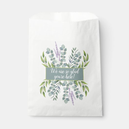 Eucalyptus Glad You are here Weduwbericht Bedankzakje (Voorkant)