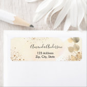 Eucalyptus glitter golden return address etiket (Insitu)