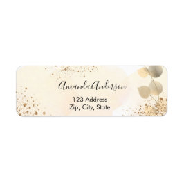 Eucalyptus glitter golden return address etiket