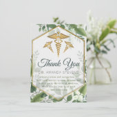 Eucalyptus Glitter Greenery Doctor Hartelijk dank Bedankkaart (Staand voorkant)