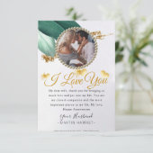 Eucalyptus Glitter Photo Wife Jubileum Kaart (Staand voorkant)