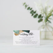 Eucalyptus Glitter Wishing Well voor Trouwdag Informatiekaartje (Staand voorkant)