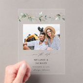 Eucalyptus Gloed Foto Opslaan Datum 2 Acryl Uitnodigingen (Insitu (Draagbaar))