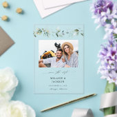 Eucalyptus Gloed Foto Opslaan Datum 2 Acryl Uitnodigingen (Insitu (Huwelijk))