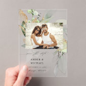 Eucalyptus Glow Foto opslaan Datum 3 Acryl Uitnodigingen (Insitu (Draagbaar))