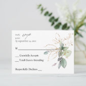 Eucalyptus Glow Gold Greenery 2 no Meal RSVP (Staand voorkant)