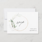 Eucalyptus Glow Gold Greenery 2 w Meal RSVP Card (Voorkant)