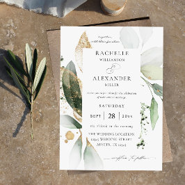 Eucalyptus Glow Gold Greenery 2 Weddenschap Kaart