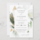Eucalyptus Glow Gold Greenery 2 Weddenschap Kaart (Voorkant)