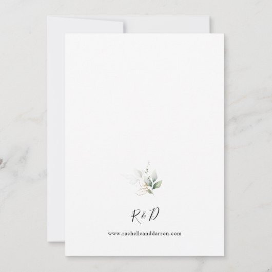 Eucalyptus Glow Gold Greenery 2 Weddenschap Kaart (Achterkant)