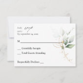 Eucalyptus Glow Gold Greenery no Meal RSVP (Voorkant)