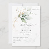 Eucalyptus Glow Gold Greenery Vrijgezellenfeest Kaart (Voorkant)