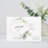 Eucalyptus Glow Gold Greenery w Meal RSVP Card (Staand voorkant)
