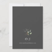 Eucalyptus Glow Gold Greenery Wedding Grey Kaart (Achterkant)