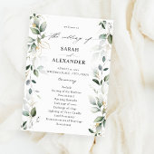 Eucalyptus Glow Gold Greenery Wedding Programme 2 Kaart
