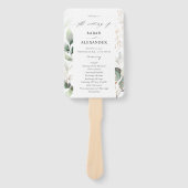 Eucalyptus Glow Gold Greenery Wedding Programme Handwaaier (Voorkant)
