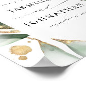 Eucalyptus Glow Gold Greenery Welkomstteken Poster (Hoek)