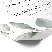 Eucalyptus Glow Gold Greenery Welkomstteken Poster (Hoek)