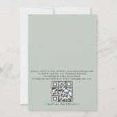 Eucalyptus Glow Gold Groene QR Code Huwelijk Kaart (Achterkant)