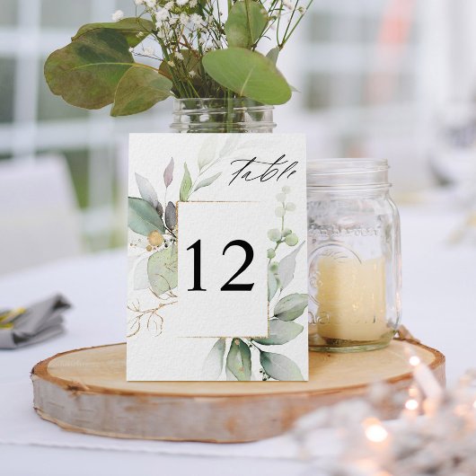 Eucalyptus Glow & Gold Tafelnummer