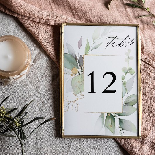 Eucalyptus Glow & Gold Tafelnummer