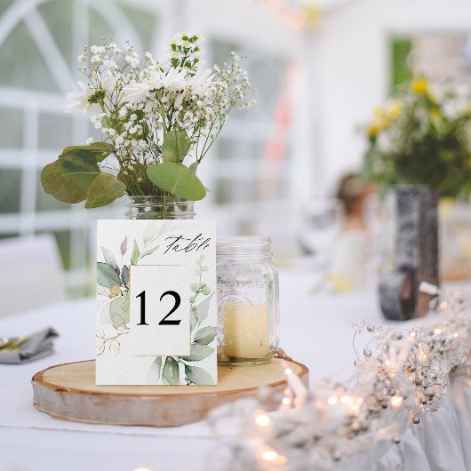 Eucalyptus Glow & Gold Tafelnummer