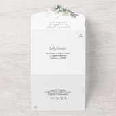 Eucalyptus Glow Goud Groene Huwelijksfeest All In One Uitnodiging (Buitenkant)