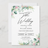 Eucalyptus Glow Groen moderne bruiloft uitnodiging (Voorkant)