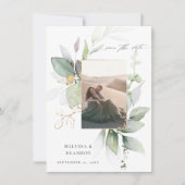Eucalyptus Glow Verticale foto Opslaan Datum Save The Date (Voorkant)