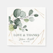 Eucalyptus Gold Abstract Bedankt- en liefdespapier Servet (Voorkant)