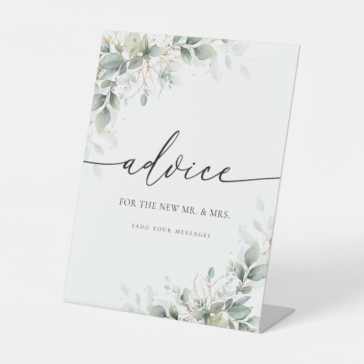 Eucalyptus Gold adviesbord Reclamebord Met Voetstuk (Voorkant)