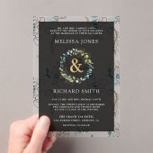Eucalyptus Gold Ampersand Black Wedding Acryl Uitnodigingen (Insitu (Draagbaar))